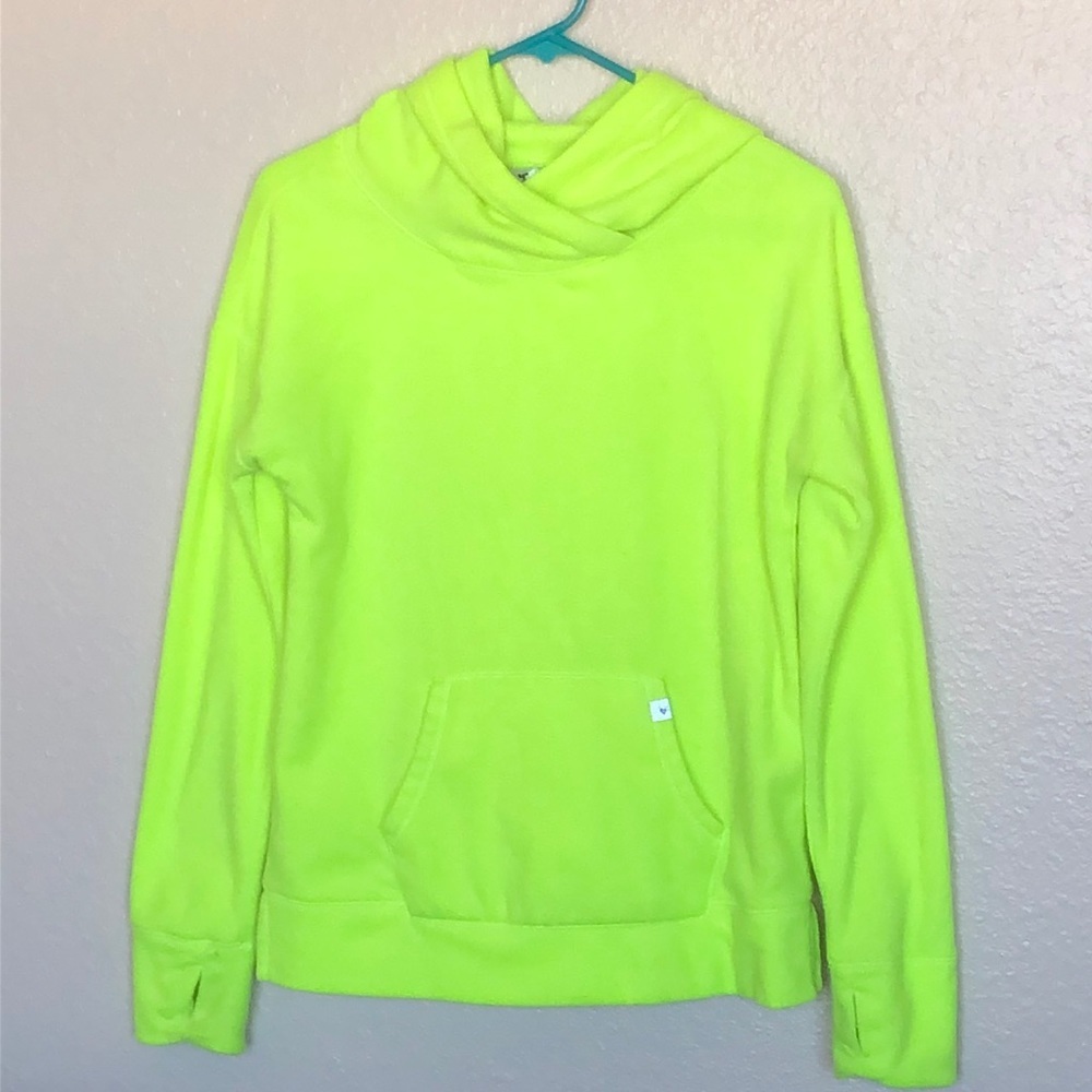 Justice Neon yellow‎ Hooded Pullover Sweatshirt Size 14